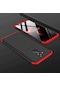 Noktaks - Huawei Uyumlu Huawei Mate 20 Lite - Kılıf 3 Parçalı Parmak İzi Yapmayan Sert Ays Kapak - Siyah-kırmızı