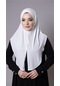 Krem Pratik Hazır Geçmeli Tesettür Eşarp Sandy Kumaş Yırtmaçlı Düz Hijab 2310 40