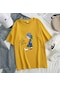 Sarı Twınflames Kadın Büyük Boy Pamuk Tees Kawaii Elbise Yaz Yeni Alfabe Kız Baskılı T Shirt Yumuşak Rahat Kadın Jumper Üst Sarı
