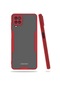 Kilifone - Samsung Uyumlu Galaxy M12 - Kılıf Kenarı Renkli Arkası Şeffaf Parfe Kapak - Kırmızı