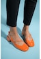 Arıs Turuncu Rugan Kadın Topuklu Sandalet