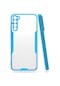 Kilifone - Xiaomi Uyumlu Redmi Note 8 - Kılıf Kenarı Renkli Arkası Şeffaf Parfe Kapak - Mavi