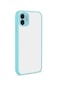 Noktaks - iPhone Uyumlu 12 Mini - Kılıf Arkası Buzlu Renkli Düğmeli Hux Kapak - Turkuaz