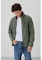 Tommy Life Çağla Yazı Nakışlı Dik Yaka Fermuarlı Standart Kalıp Erkek Sweatshirt Polar - 87992 Çağla