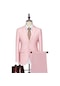 Ikkb Erkek Business Casual İki Düğmeli Takım Elbise İki Parçalı Set Pembe
