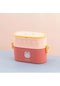 Bruce Sevimli Çizgi Film Çift Katmanlı Bento Kutusu Çocuk Öğle Yemeği Kutusu Taşınabilir-kırmızı 950ml