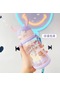 Yeni Yüksek Kapasiteli Karikatür Geyik Boynuz Plastik Bardak Çocuk Taşıma Askısı Taşınabilir Sıçrama Fincan Sevimli Vakum Saman Fincan-600Ml J