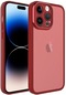 iPhone Uyumlu 14 Pro Max Sert Parlak Kamera Ve Darbe Korumalı Arkası Renkli Şeffaf Post Kılıf - Kirmizi