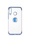 Noktaks - Huawei Uyumlu Huawei P40 Lite E - Kılıf Yüzüklü Kenarları Renkli Arkası Şeffaf Gess Silikon - Mavi