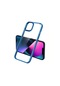 Mutcase - İphone Uyumlu İphone 12 - Kılıf Renkli Koruyucu Sert Krom Kapak - Mavi