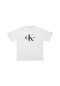 Orijinal Ck Unisex Yuvarlak Yaka Saf Pamuk T-shirt Beyaz