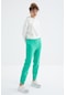 Tommy Life Deniz Yeşili Yüksek Bel Şardonlu 3 İplik Pamuklu Basic Kadın Eşofman Alt - 94624 Yeşil