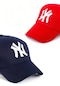 Unisex 2'li Set Lacivert ve Kırmızı Ny New York Beyzbol Şapka - Unisex