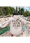 Bej İnanç Korku Üzerinde Hıristiyan Hoodie Hıristiyan Kazak İsa Trendy Hoodie İncil Ayet Gömlek Unisex Estetik Giysiler M Bej