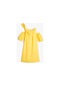 Koton Elbise Fiyonk Detaylı Pencere Detaylı Yuvarlak Yaka Pamuklu Sarı 3skg80253aw 3SKG80253AW161