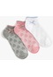 Koton 3'lü Patik Çorap Seti Dokulu Fiyonklu Çok Renkli Pamuklu Multıcolor 4skg80073aa