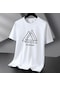 Beyaz Üçgen 10 Renk Saf Pamuk Erkek T-shirt Yuvarlak Boyun Kısa Kollu Gevşek Erkek Tee Gömlek S-6xl Beyaz