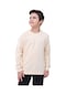 Basic Bisiklet Yaka Şardonlu Çocuk Sweatshirt 3-10 Yaş Krem