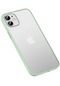 iPhone Uyumlu 12 Kamera Koruyucul Kılıf Arkası Buzlu Mat Transparan Retro Kapak Koruma - Yeşil