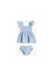 Koton Askılı Fırfırlı Elbise Ve Külot 2 Parçalı Mavi Ekose 3smg80097aw 3SMG80097AW6C4