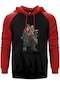 Diablo Iıı Ruhların Reaper'ı Barbar Kırmızı Renk Reglan Kol Kapşonlu Sweatshirt Kırmızı