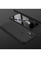 Noktaks - Huawei Uyumlu Huawei P20 Lite - Kılıf 3 Parçalı Parmak İzi Yapmayan Sert Ays Kapak - Siyah