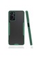 Noktaks - Oppo Uyumlu Oppo A76 - Kılıf Kenarı Renkli Arkası Şeffaf Parfe Kapak - Koyu Yeşil