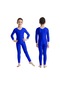 Kraliyet Mavisi Çocuk Kız Uzun Kollu Bale Dans Jimnastik Leotard Tulum Unitard Düz Renk Fermuar Sıkı Bodysuit
