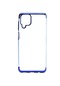 Noktaks - Samsung Galaxy Uyumlu M12 - Kılıf Dört Köşesi Renkli Arkası Şefaf Lazer Silikon Kapak - Mavi
