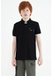 Tommy Life Siyah Kol Ucu Renkli Logo Nakışlı Standart Kalıp Polo Yaka Erkek Çocuk T-shirt - 11138 Siyah