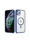 Noktaks - iPhone Uyumlu 11 Pro Max - Kılıf Kablosuz Şarj Destekli Ege Silikon Kapak - Mavi