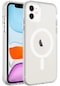 Kilifone - İphone Uyumlu İphone 11 - Kılıf Sert Kablosuz Şarj Destekli Buzlu C-pro Magsafe Kapak - Renksiz