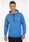 Maraton Sportswear Comfort Erkek Kapşonlu Uzun Kol Basic Mavi Sweatshirt 21010-mavi