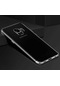 Noktaks - Samsung Galaxy Uyumlu J6 - Kılıf Dört Köşesi Renkli Arkası Şefaf Lazer Silikon Kapak - Gri