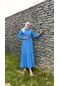 Edna Yakası Nakış Detaylı Elbise - 71094 - Saks-saks