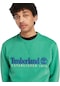 Timberland Embroidery Logo Brush Back Erkek Yeşil Sweatshirt TB0A65DDED31