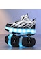 Snapbuy Led İşıklı Şarjlı, 4 Tekerlekli Çocuk Paten Ayakkabı, Gizli Tekerlekli Spor Ayakkabı Siyah