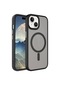 Noktaks - iPhone Uyumlu 15 Plus - Kılıf Arkası Mat Kablosuz Şarj Destekli Flet Magsafe Kapak - Pembe