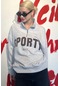 Karmelanj Yarım Fermuarlı Baskılı Sweatshirt Mg2212 Karmelanj