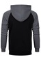 Motosiklet Siluet Gri Renk Reglan Kol Kapşonlu Sweatshirt Gri