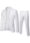 Erkek Düz Renk Yeni Stil Takım Elbise - Beyaz
