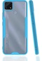 Ekılıf - Realme C25 Uyumlu Kılıf Kenarı Renkli Arkası Şeffaf Parfe Kapak - Mavi