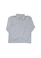 Unisex Çocuk Polo Yaka Uzun Kollu Tişört Sweatshirt Gri