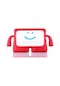 Noktaks - Apple Uyumlu Apple İpad Air 10.9 2022 5.nesil - Kılıf Tutma Kollu Stand Olabilen Çocuklar İçin Koruyucu Tablet Kılıfı - Kırmızı
