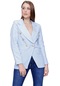 Kadın Mavi Kruvaze Yaka Blazer Ceket-20191-mavi