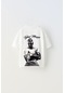 The Champ Clothing Euro 2024'ün Genç Yıldızları Kylian Mbappe Baskılı Beyaz Çocuk T-shirt Beyaz