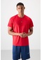 Tommy Life Kırmızı Polyester Nefes Alan Dokulu İnce Esnek Standart Fit Erkek Performans T-shirt - 88391 Kirmizi