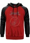 Pentagram Yazı Bir Logo Kırmızı Renk Reglan Kol Sweatshirt