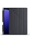 Kilifone - Galaxy Uyumlu Galaxy Tab S9 Plus - Kılıf Kalem Bölmeli Stand Olabilen Origami Tri Folding Tablet Kılıfı - Siyah