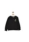 Kız Çocuk Wild Spirit Çiçek Nakışlı Bebe Yaka Body-8306 Siyah
